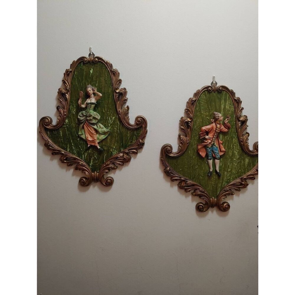 Vintage Italian Baroque Fontanini Depose Style #155 Framed Wall Art.